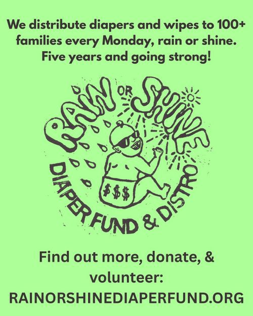 Rain or Shine Diaper Distro – WEEKLY Mondays